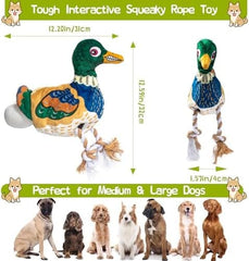 Pet Tug-of-War Toy with Squeaker Durable Duck Dog Toy