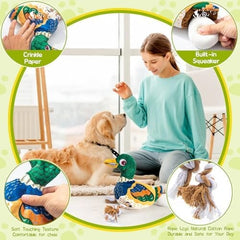 Pet Tug-of-War Toy with Squeaker Durable Duck Dog Toy
