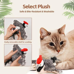 Rechargeable Chirping Flapping Bird (no Flying) with Catnip for Indoor Cats