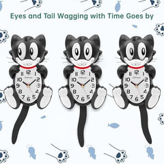 Silent Non Ticking with Moving Eyes and Pendulum Tail