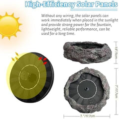 Solar Bird Bath Fountains High Efficiency Panels Birdbath Fountain 5 Spray Types