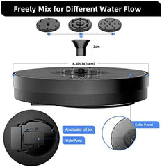 Solar Powered Water Fountains with Color LED Lights 7 Nozzles & 4 Fixers for Garden Small Pond Outdoor Swimming Pool Fish Tank