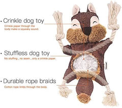 Sturdy Squirrel Interactive Pet Toy Rope Knots Puppy Chew Teething Toys