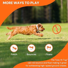 Toss-N-Tug Dog Toy - High-Visibility Ultimate Multi-Action Dog Toy