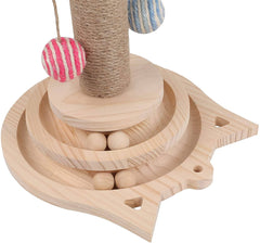 Two-Layer Cat Toy with Turntable-Interactive Track Balls