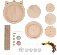 Two-Layer Cat Toy with Turntable-Interactive Track Balls