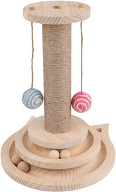 Two-Layer Cat Toy with Turntable-Interactive Track Balls