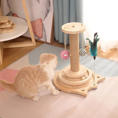 Two-Layer Cat Toy with Turntable-Interactive Track Balls