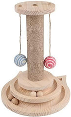 Two-Layer Cat Toy with Turntable-Interactive Track Balls