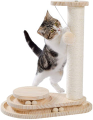 Two-Layer Cat Turntable with Interactive Balls and Dangling Ball