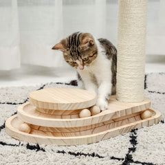 Two-Layer Cat Turntable with Interactive Balls and Dangling Ball