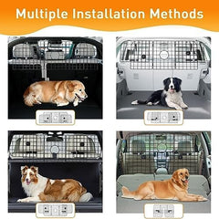 Universal Fit Adjustable Heavy-Duty Pet SUV Divider Gate with Metal Mesh for Safety Driving Travel Accessories