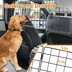 Universal Fit Adjustable Heavy-Duty Pet SUV Divider Gate with Metal Mesh for Safety Driving Travel Accessories