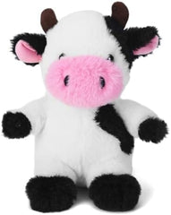 White Cow Plush Dog Toy with Crinkle Paper Stuffed Cow
