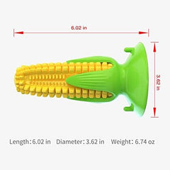 Yellow Corn Dog Squeaky Chew Toy with Suction