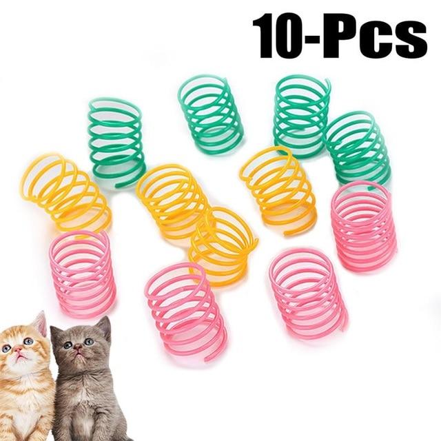 10pcs Cute Cat Spring Toy