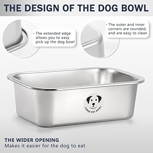 1.25 Gallons Stainless Steel Dog Bowls for Large Dogs