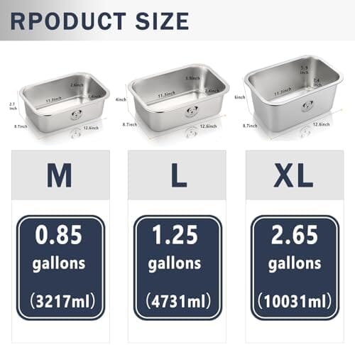 1.25 Gallons Stainless Steel Dog Bowls for Large Dogs
