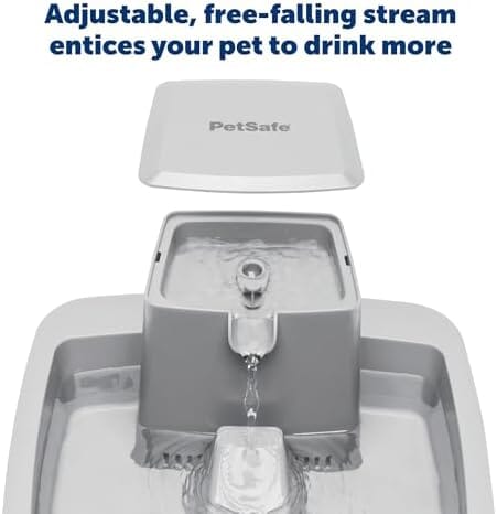 2 Gallon/256 oz Pet Water Bowl Dispenser Adjustable Flow Control