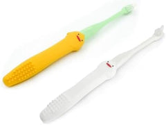 2 Pcs Set - Silicone Dog Toothbrush with Handle - Cat Toothbrush
