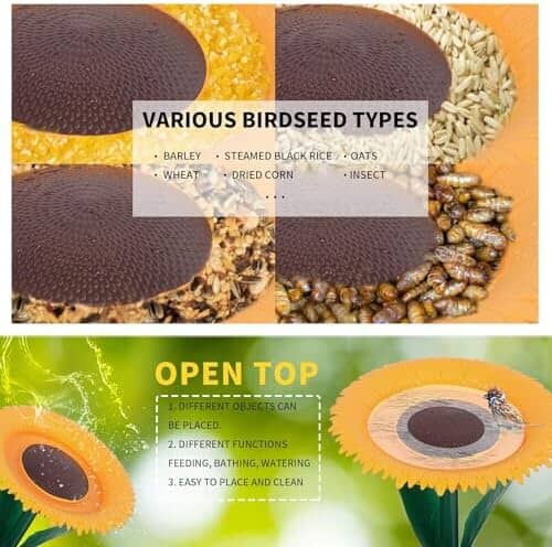 2pcs Sunflower Standing Bird Feeder Outdoor