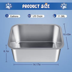 3 Gallons Extra Large Dog Water Bowl for Large Dogs