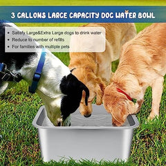 3 Gallons Extra Large Dog Water Bowl for Large Dogs