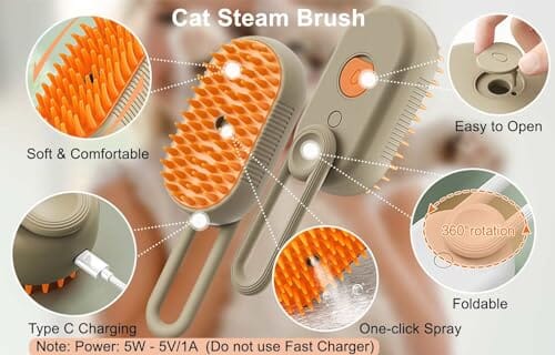 3-in-1 Grooming Comb with Massage Function