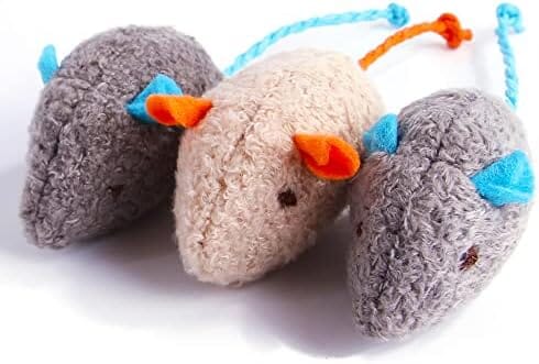 3 Pack  Cat Toy Interactive Toy Plush Mouse Shaped Toy