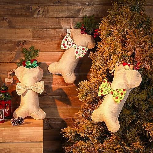 3 Pcs Christmas Pet Dog Stockings