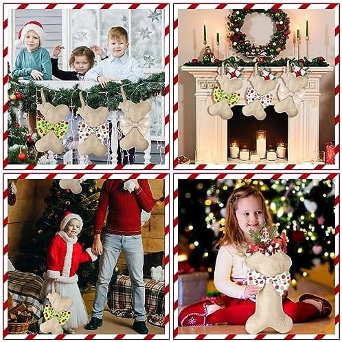 3 Pcs Christmas Pet Dog Stockings