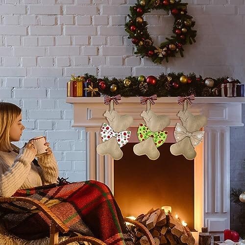 3 Pcs Christmas Pet Dog Stockings