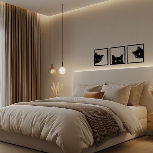 3-Piece Black Cat Art - Wooden Cat Silhouette Decor