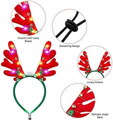 3 Pieces Light up Pet Christmas Headbands LED