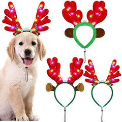 3 Pieces Light up Pet Christmas Headbands LED