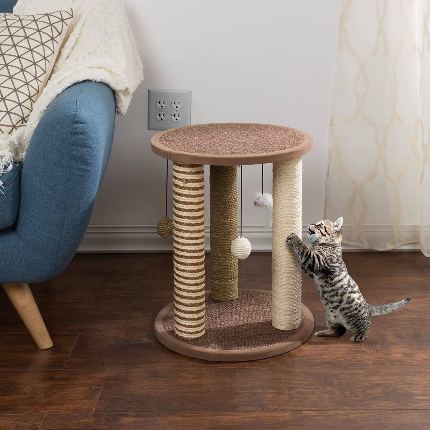 3 Scratching Posts Scratching Deterrent Tree for Indoor Cats