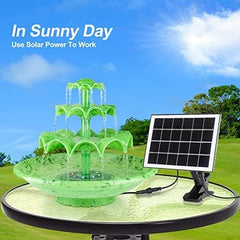3 Tier DIY Solar Fountain with 24-Hours Working and Lights