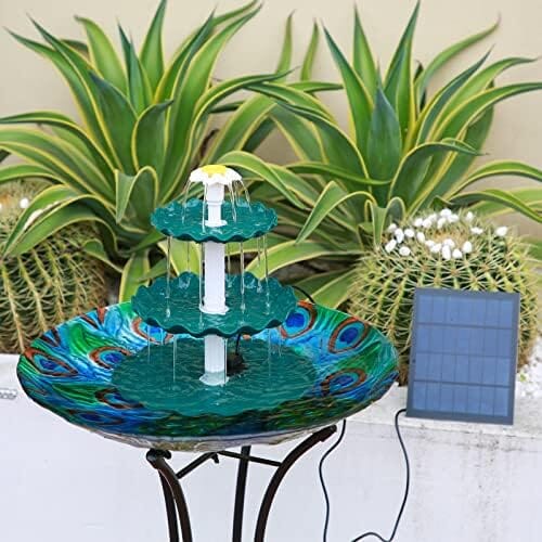 3 Tiered Bird Bath with 3.5W Solar Pump DIY Solar Fountain