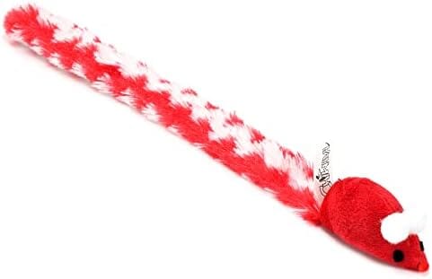 4 Packs 15 Inch Long Soft Plush Cat Toys Mice with Rattle Rustle Sound