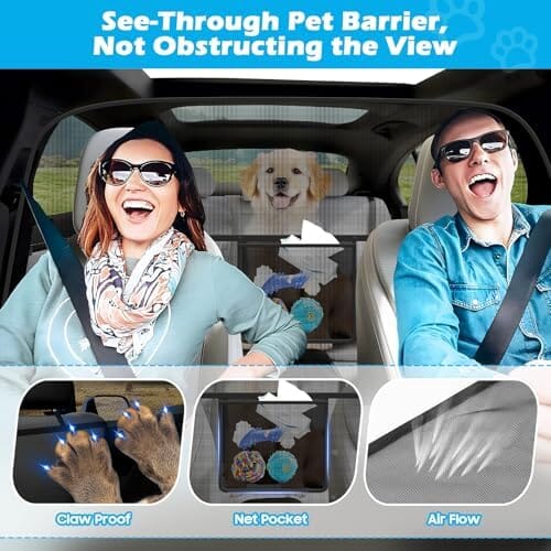 51.2" Wide Dog Car Divider Back Seat Barrier Behind Front Seats