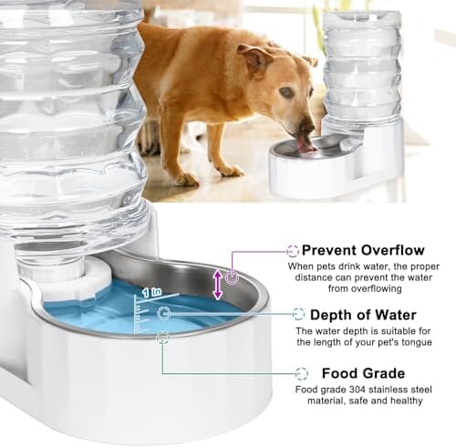 8L Pet Waterer Gravity Stainless Steel Water Dispenser
