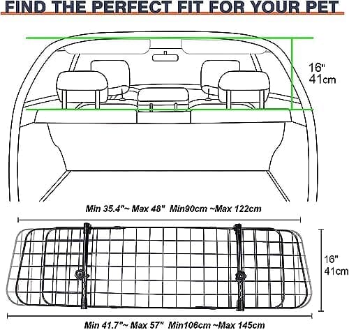 Adjustable Dog Car Barrier for SUVs, Vehicles, and Cars
