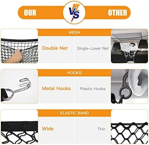 Adjustable Dog Net for Car 35.43" x 31.49"