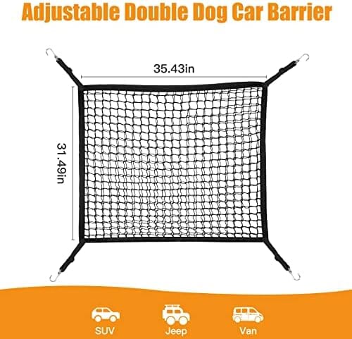 Adjustable Dog Net for Car 35.43" x 31.49"