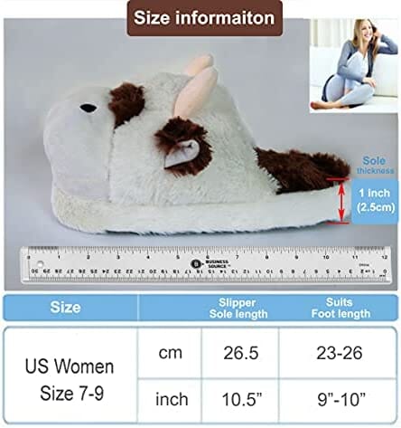 Animal Plush Slippers for Women