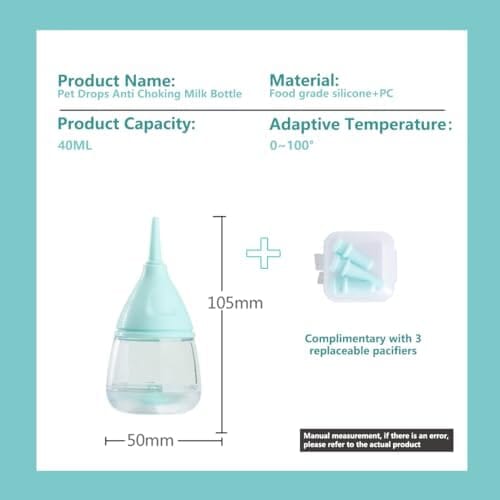Anti-Choking Puppy Feeder Design with 3pcs Replaceable and Reusable Silicone Nipples