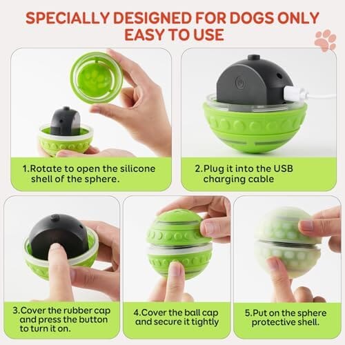 Automatic Rolling Dog Balls with Silicone Cover