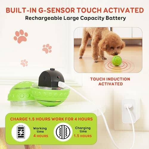 Automatic Rolling Dog Balls with Silicone Cover
