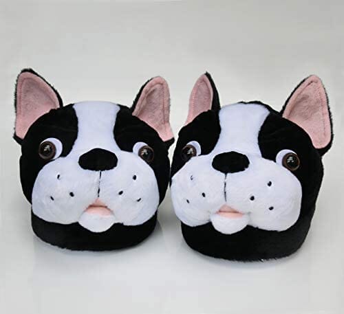 Boston Terrier Animal Plush Slippers for Women