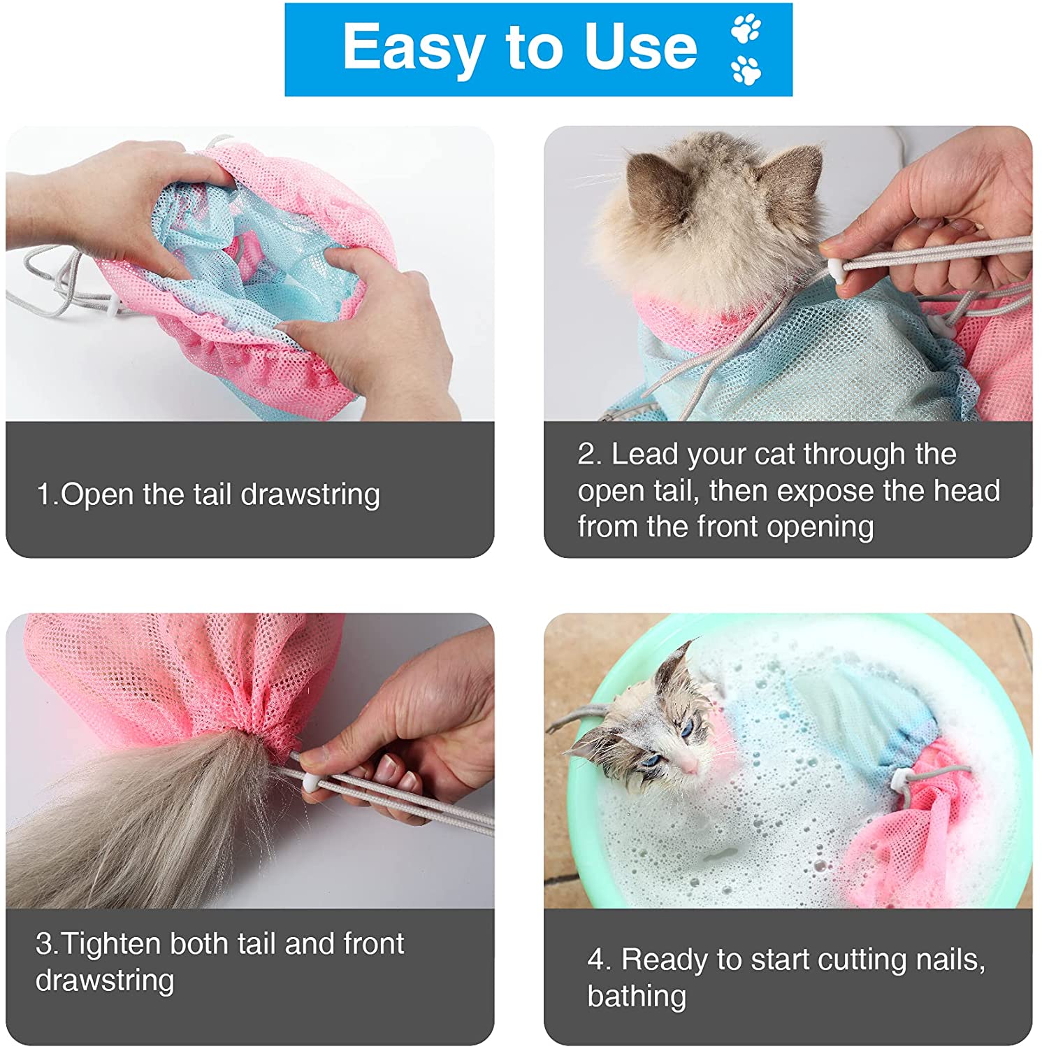 Cat Bag for Nail Trimming, Injection, Medicine Taking